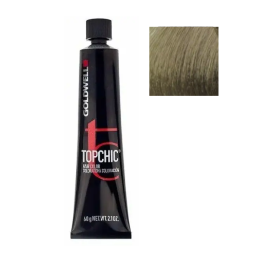 Стойкая профессиональная краска для волос - Goldwell Topchic Hair Color Coloration 8NBS (Светлый блонд с бежево-серебристым сиянием)